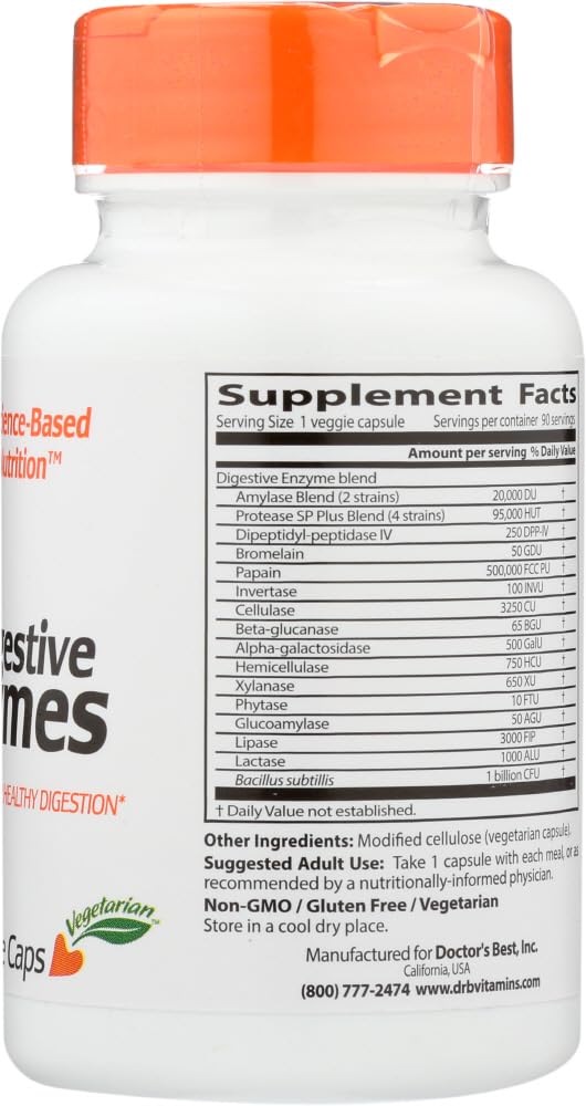 Doctor's BEST Best Digestive Enzymes - 90 Vegetarian Capsules - image 4