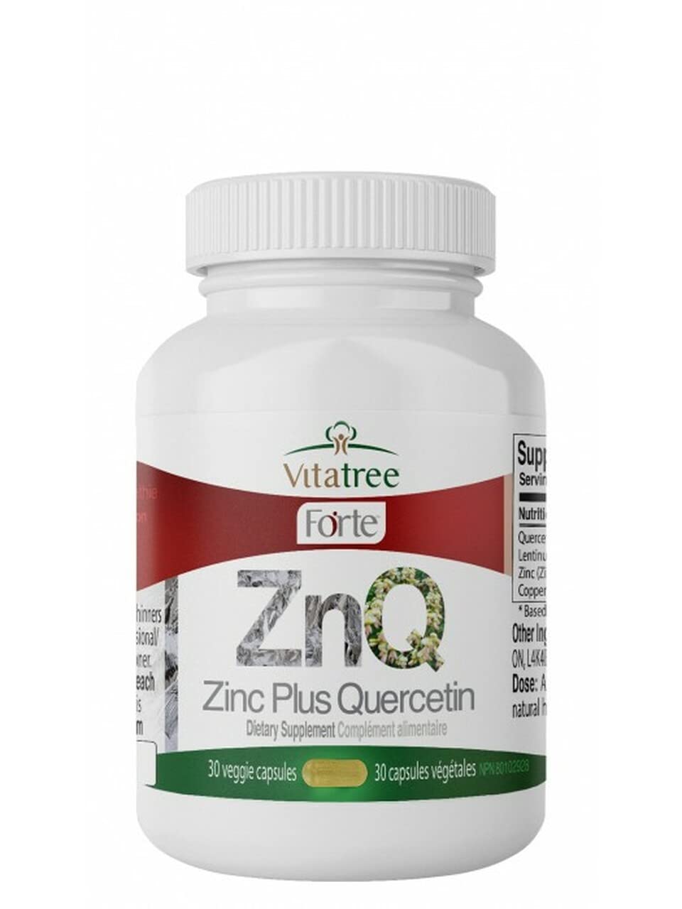 VitaTree Zinc Plus Quercetin - 30 Capsules