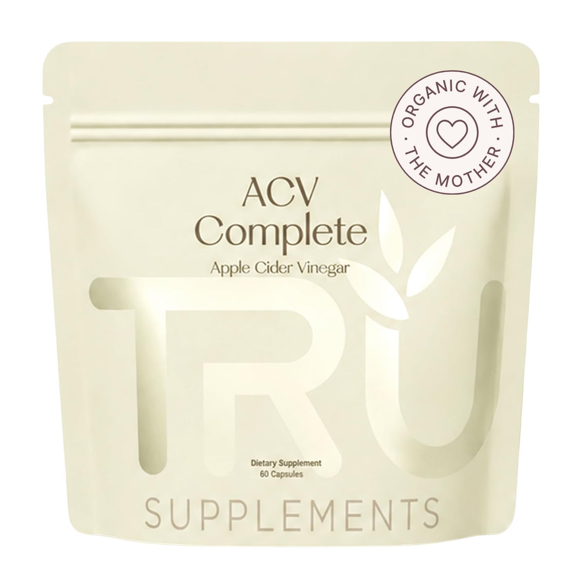 TRU Supplements Organic Apple Cider Vinegar with Mother - 45 Servings