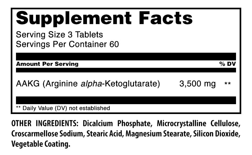 Amazing Nutrition AAKG 3500 mg Arginine Supplement - 180 Tablets - image 2