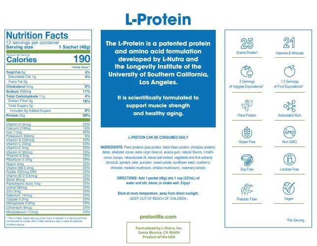 Prolon Vegan Protein Powder, 25g, Low Carb
