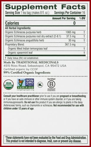 Traditional Medicinals Organic Echinacea Plus Seasonal Tea - 16 Tea Bags - image 3