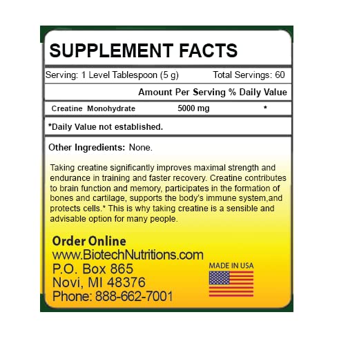 Biotech Nutritions Creatine Monohydrate Powder - 300g - image 2