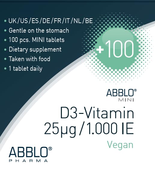 ABBLO Vegan D3 Vitamin 1000 IU - 100 Tablets - image 2