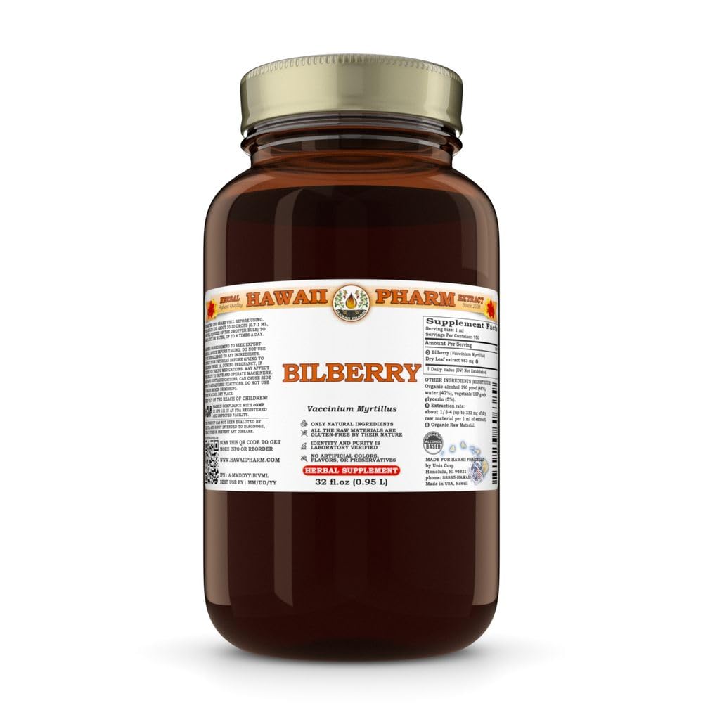 Hawaii Pharm Bilberry (Vaccinium myrtillus) Leaf Liquid Extract