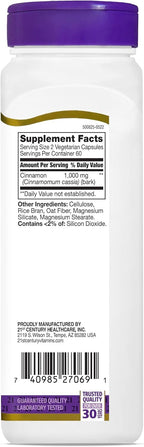 21st Century Cinnamon 500 mg Vegetarian Capsules - 240 Count - image 3