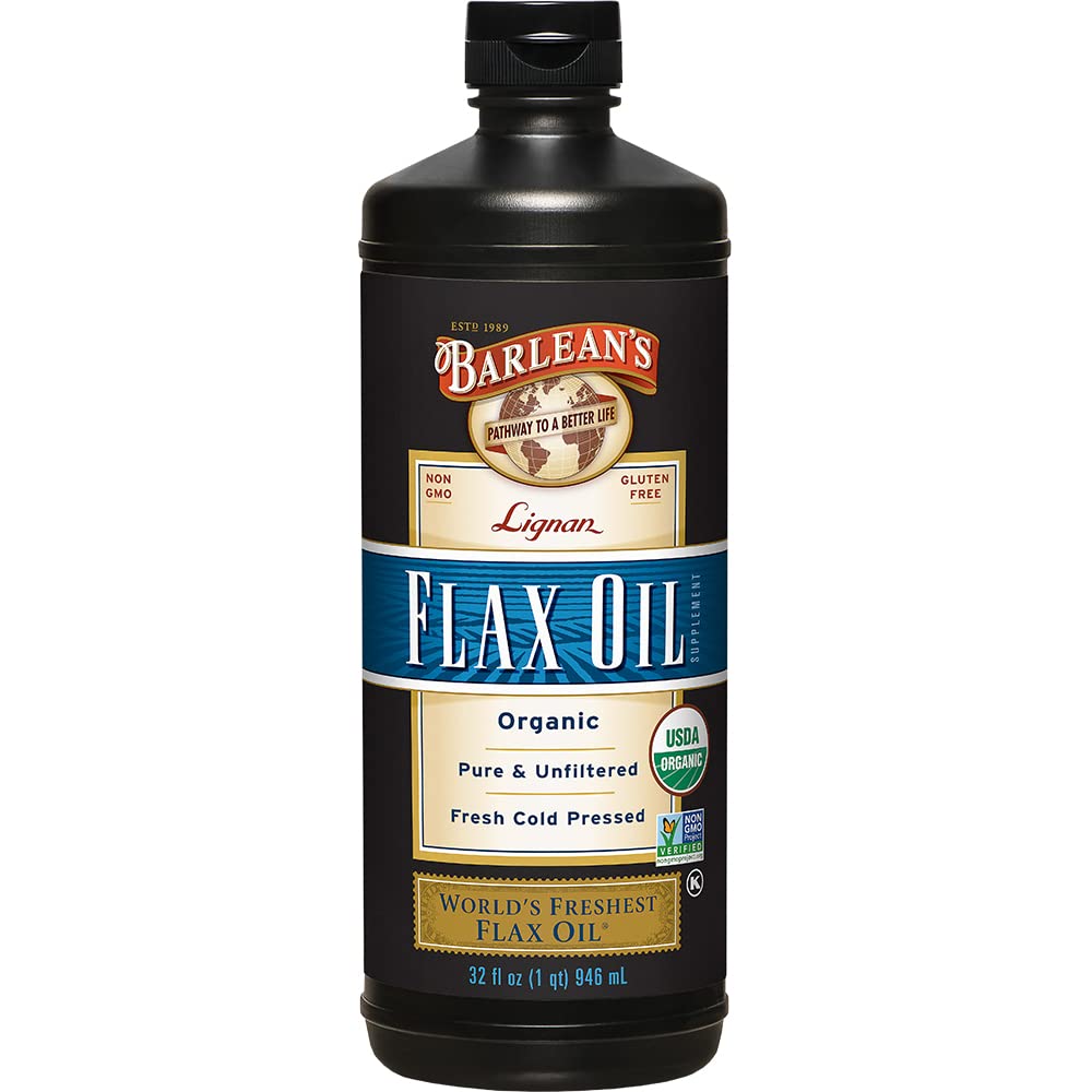 Barlean's High Lignan Flaxseed Oil, ALA Omega-3, USDA Organic, Vegan