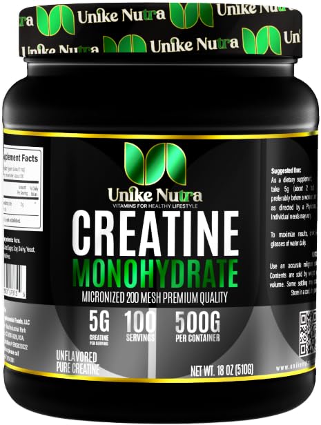 Unike Nutra Pure Creatine Monohydrate Powder - 500g