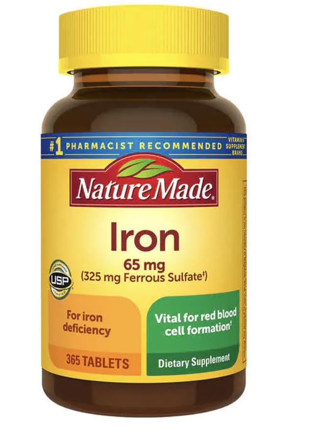nalkot Nature Made Iron 65 mg Red Blood Cell Support - 365 Tablets