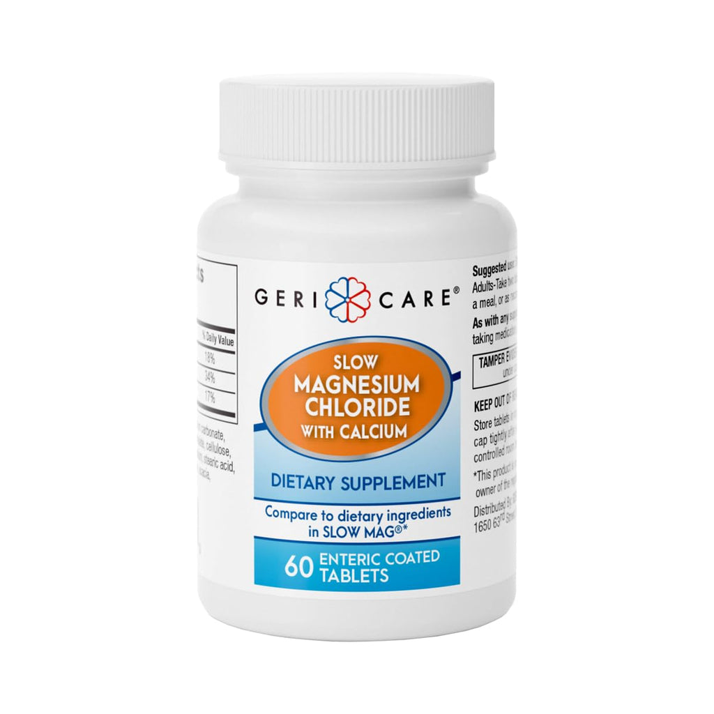 GeriCare Slow Magnesium Chloride Calcium Tablets - 60 Count