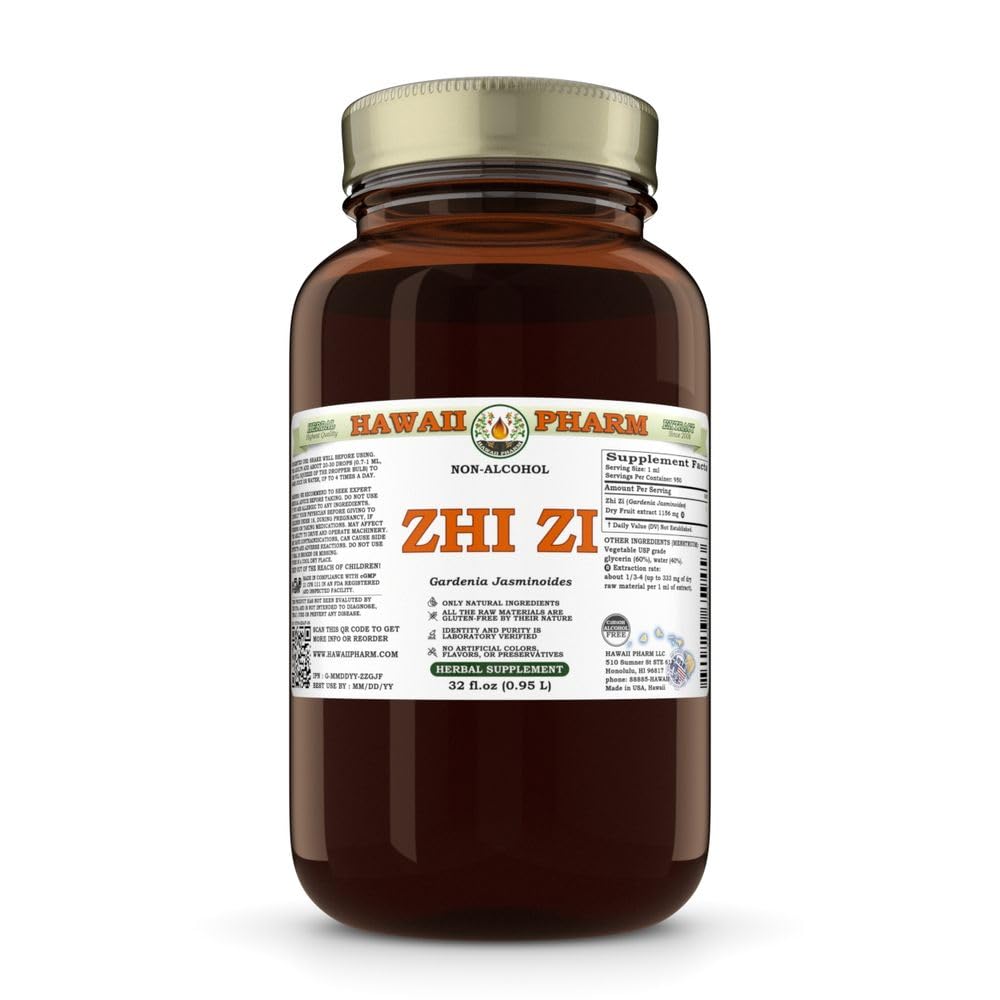 Hawaii Pharm Zhi Zi Gardenia Fruit Alcohol-Free Extract - 32 fl oz - image 2