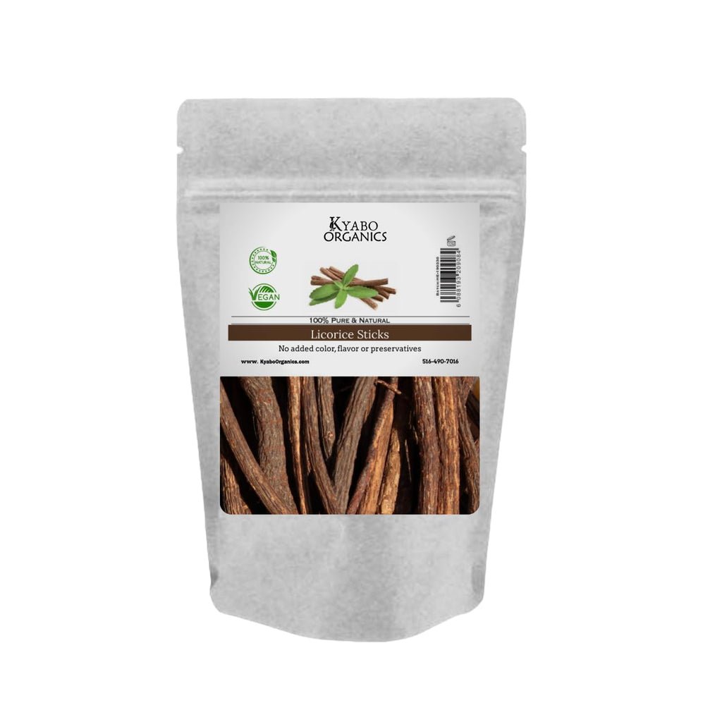 Kyabo Organics Licorice Root Sticks 100% Pure Natural - 8oz
