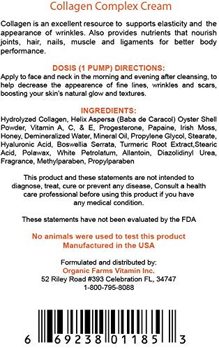 Organic Farms Vitamins Collagen Hydrolyzed Body Cream - 4 oz - image 2