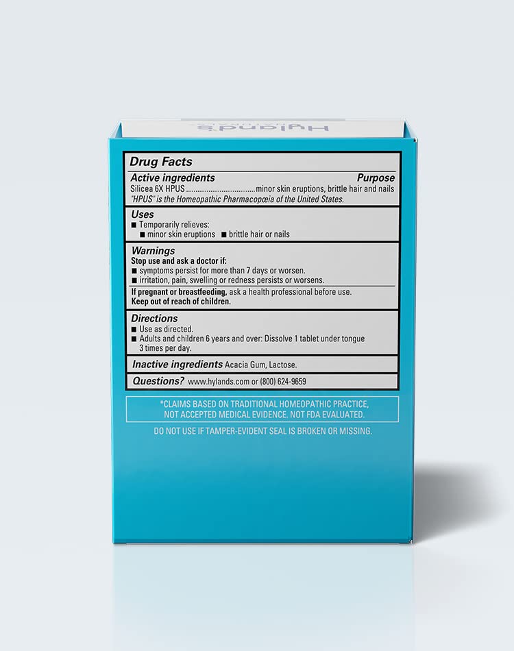 Hyland's Cell Salt #12 Silicea 6X for Skin & Nails - 100 Tablets - image 2