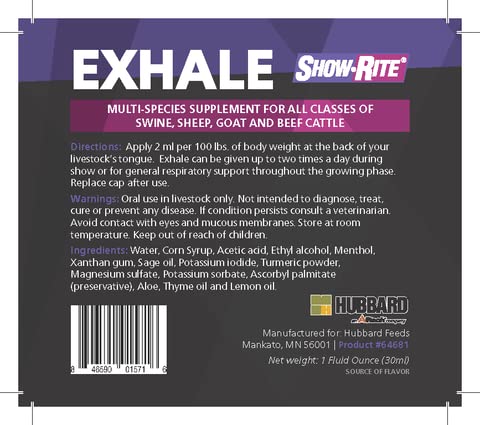 Showrite Show-Rite Exhale Multi-Species Livestock Supplement - image 2