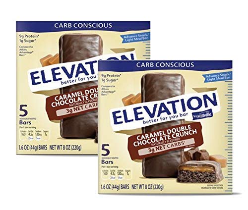 Elevation by Millville Protein Bars Caramel Double Chocolate - 10 Bars