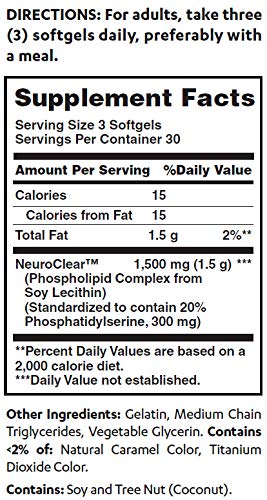 Vitamin World NeuroClear Phosphatidylserine 100 mg Brain Support - 90 Softgels - image 2
