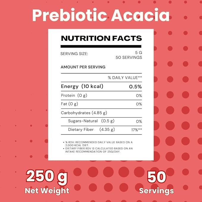 Generic Acacia Fiber Powder Prebiotic Supplement for Digestive Health - 250g - image 3