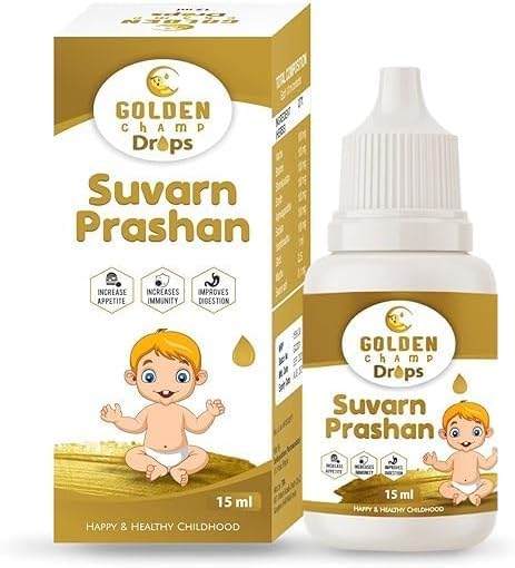 HENU Swarna Prashana Drops with Gold Ash Ayurvedic - 15 ml