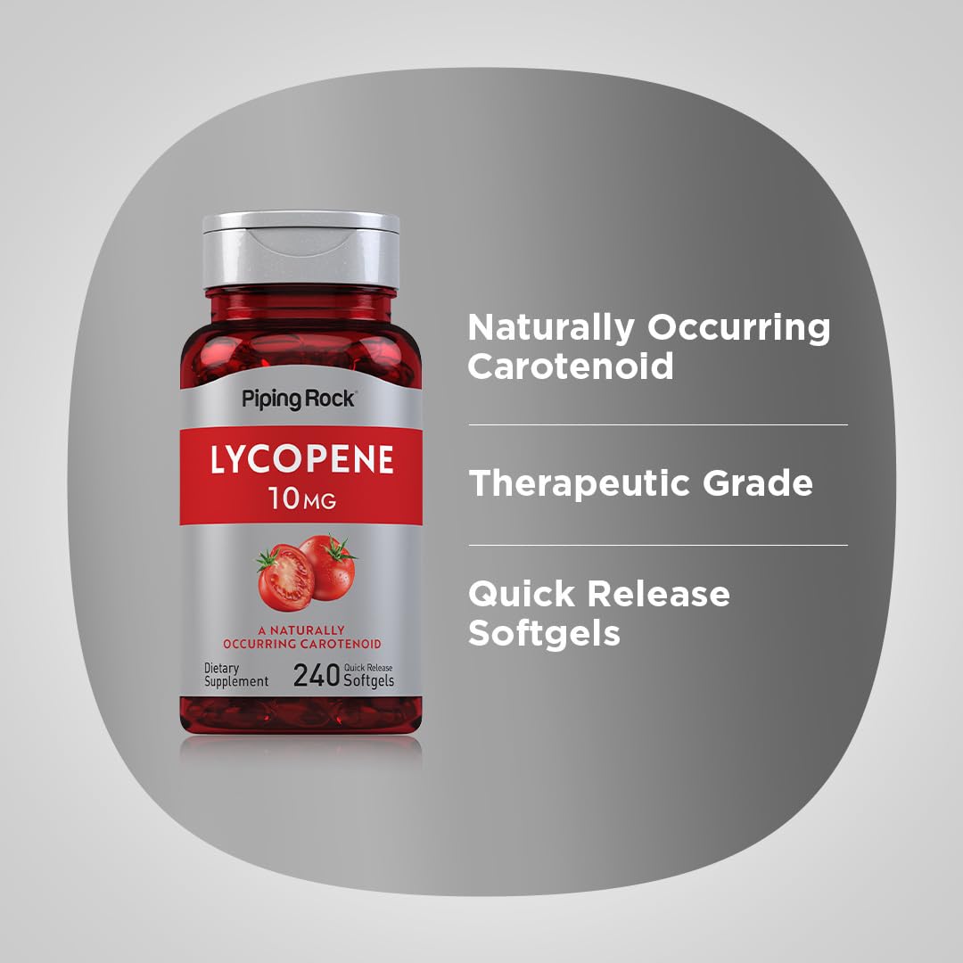 Piping Rock Lycopene 10mg - 240 Softgels - image 4