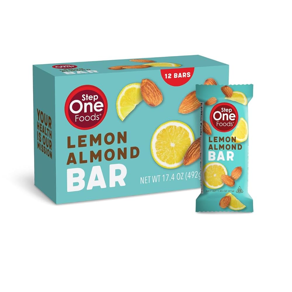 Step One Foods Lemon Almond Bar Heart Healthy Snack - 12 Pack