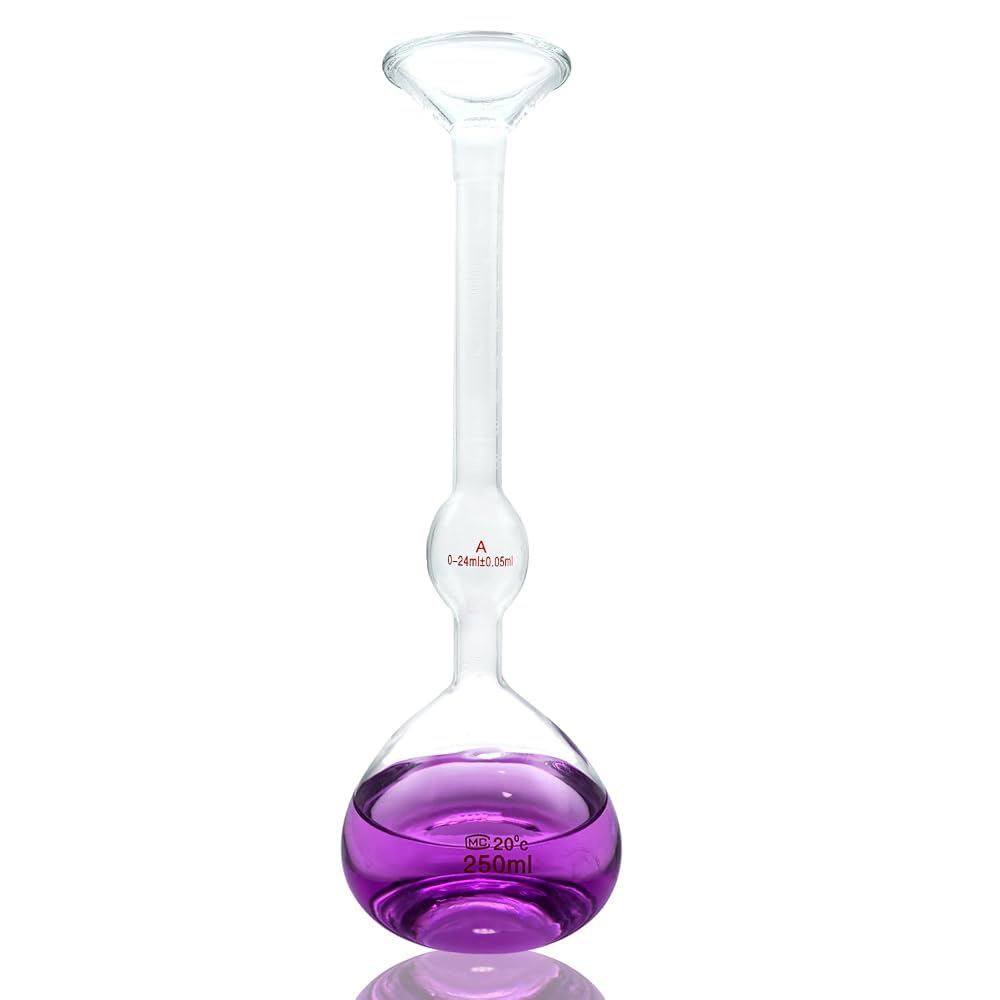 JiaoFengHeng 250mL Lab Glass Pycnometer Bottle