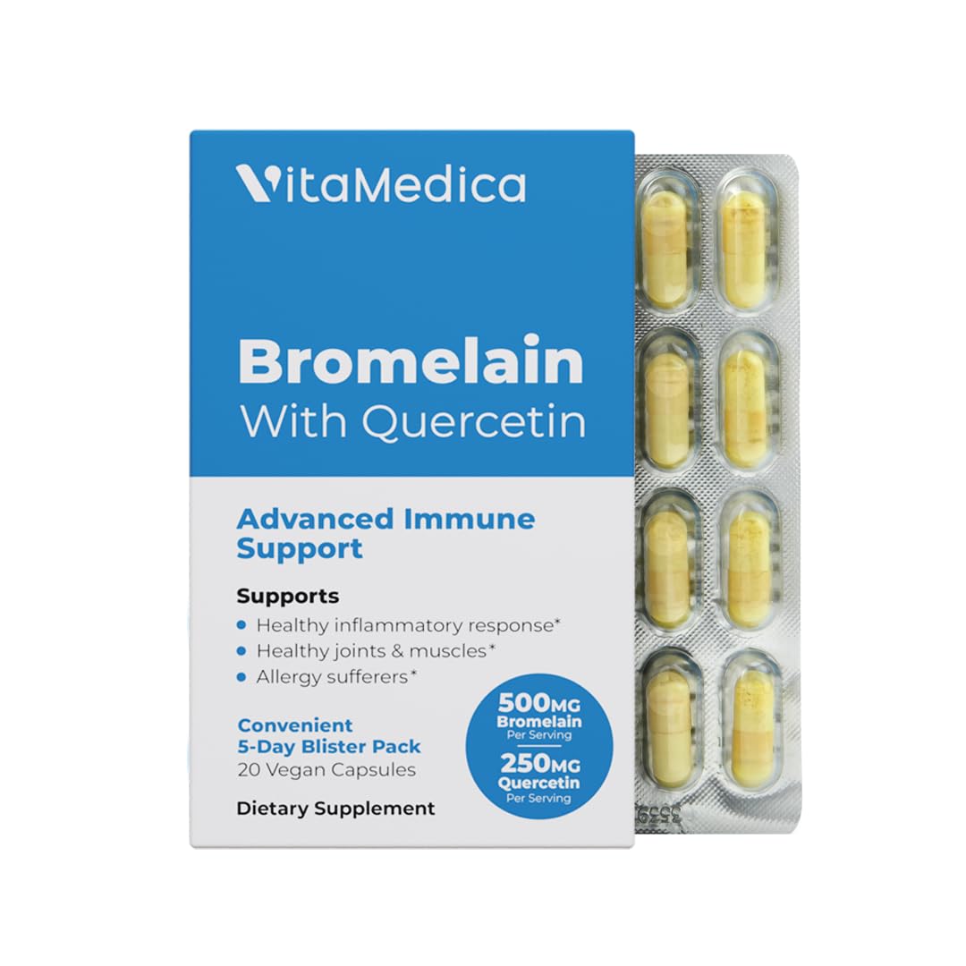 VitaMedica Bromelain & Quercetin Supplement - 20 Capsules