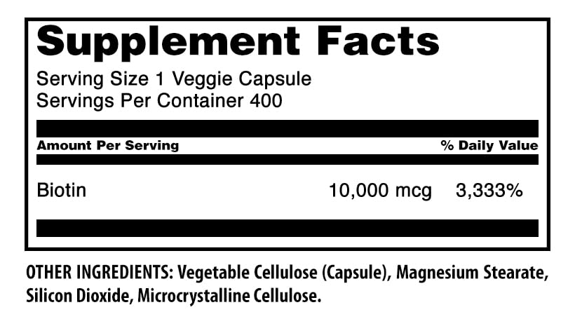 Amazing Formulas Biotin 10000 mcg Veggie Capsules