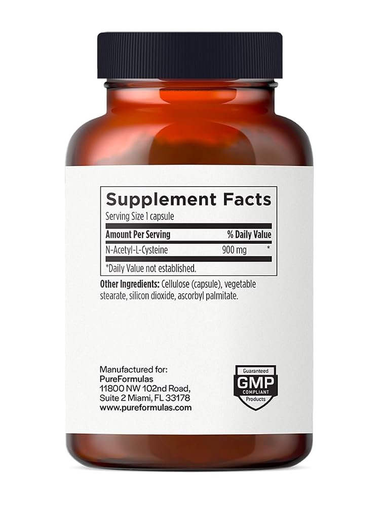 PureFormulas N-Acetyl-L-Cysteine NAC 900mg - 120 Capsules - image 2