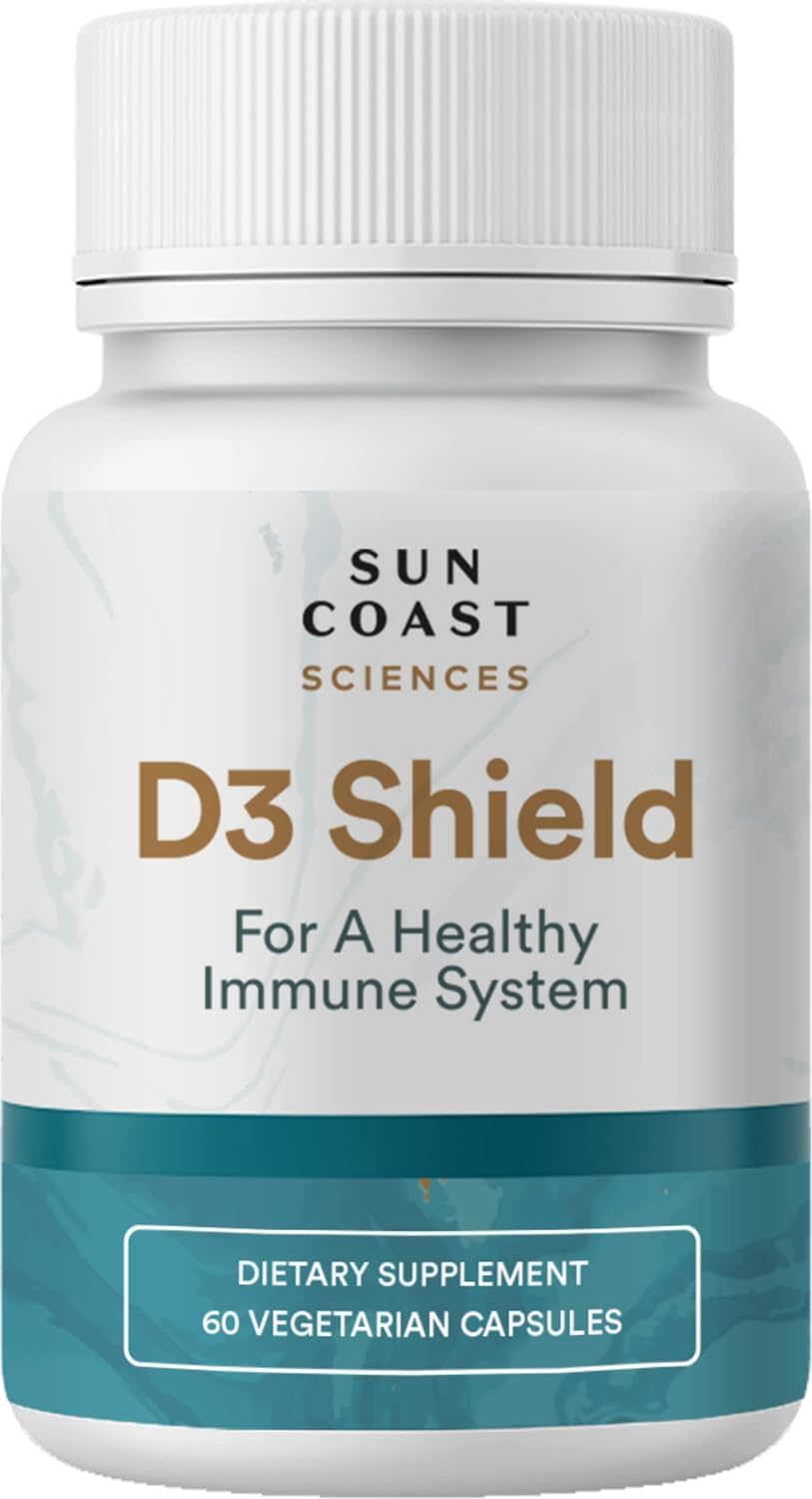 Sun Coast Sciences D3 Shield Vitamin D3 5000 IU - 60 Vegetarian Capsules