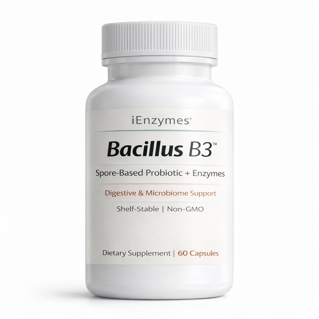 iEnzymes Bacillus B3 Spore-Based Probiotic + Enzymes - 60 Capsules