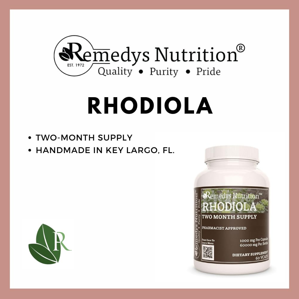 Remedy’s Nutrition Remedy's Nutrition Rhodiola 1000 mg - 60 Vegan Capsules - image 3