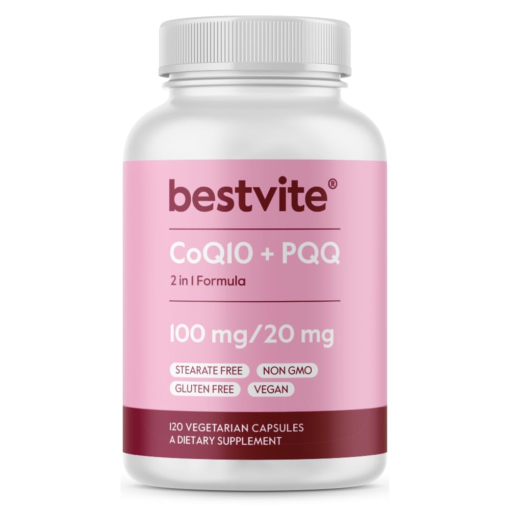 BESTVITE CoQ10 100mg with PQQ 20mg - 120 Vegetarian Capsules