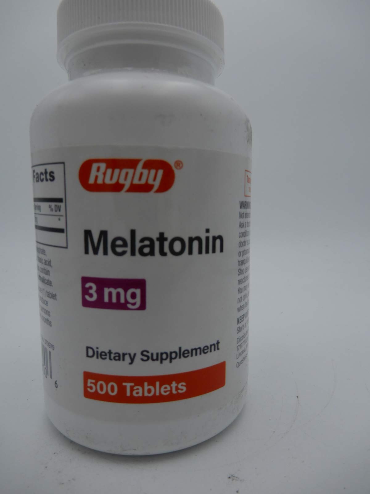 Rugby Melatonin 3mg Sleep Support - 500 Tablets