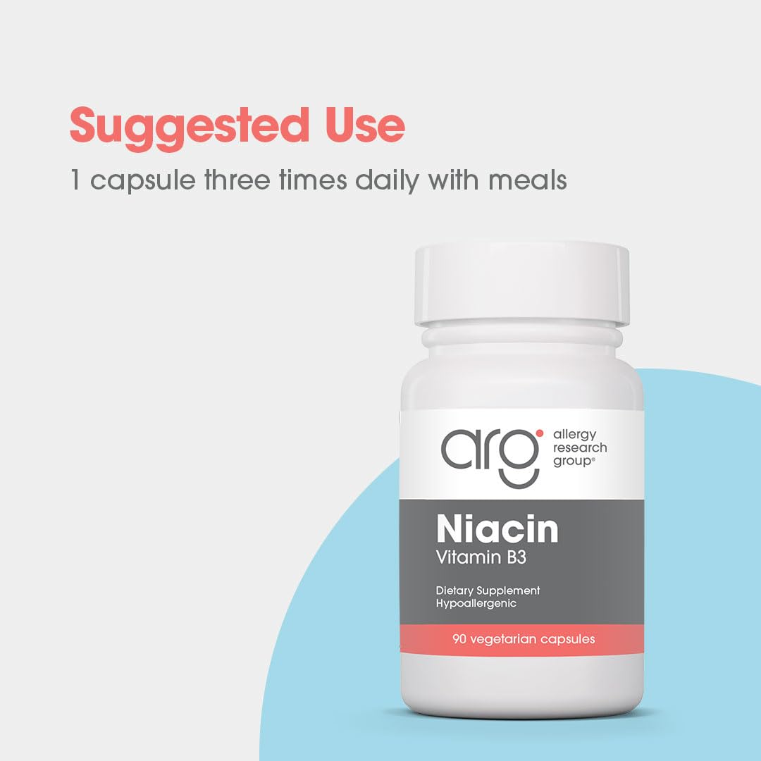 Allergy Research Group Niacin Vitamin B3 250 mg Energy - 90 Capsules - image 4