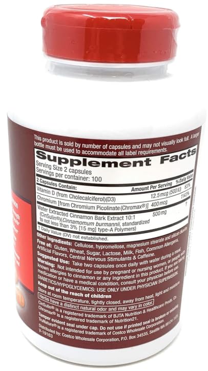 LOVY CO. Cinnamon Chromium Picolinate Vitamin D3 - 200 Capsules - image 2