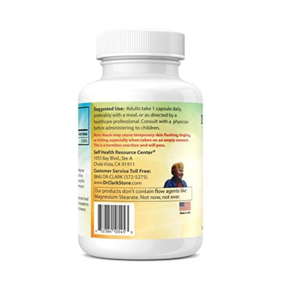 Dr Clark Niacin Vitamin B3 500mg - 100 Capsules - image 3