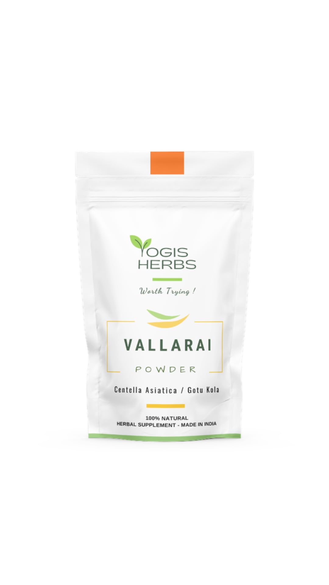 YOGIS HERBS Vallarai Powder Centella Asiatica for Cognitive Wellness - 16 oz