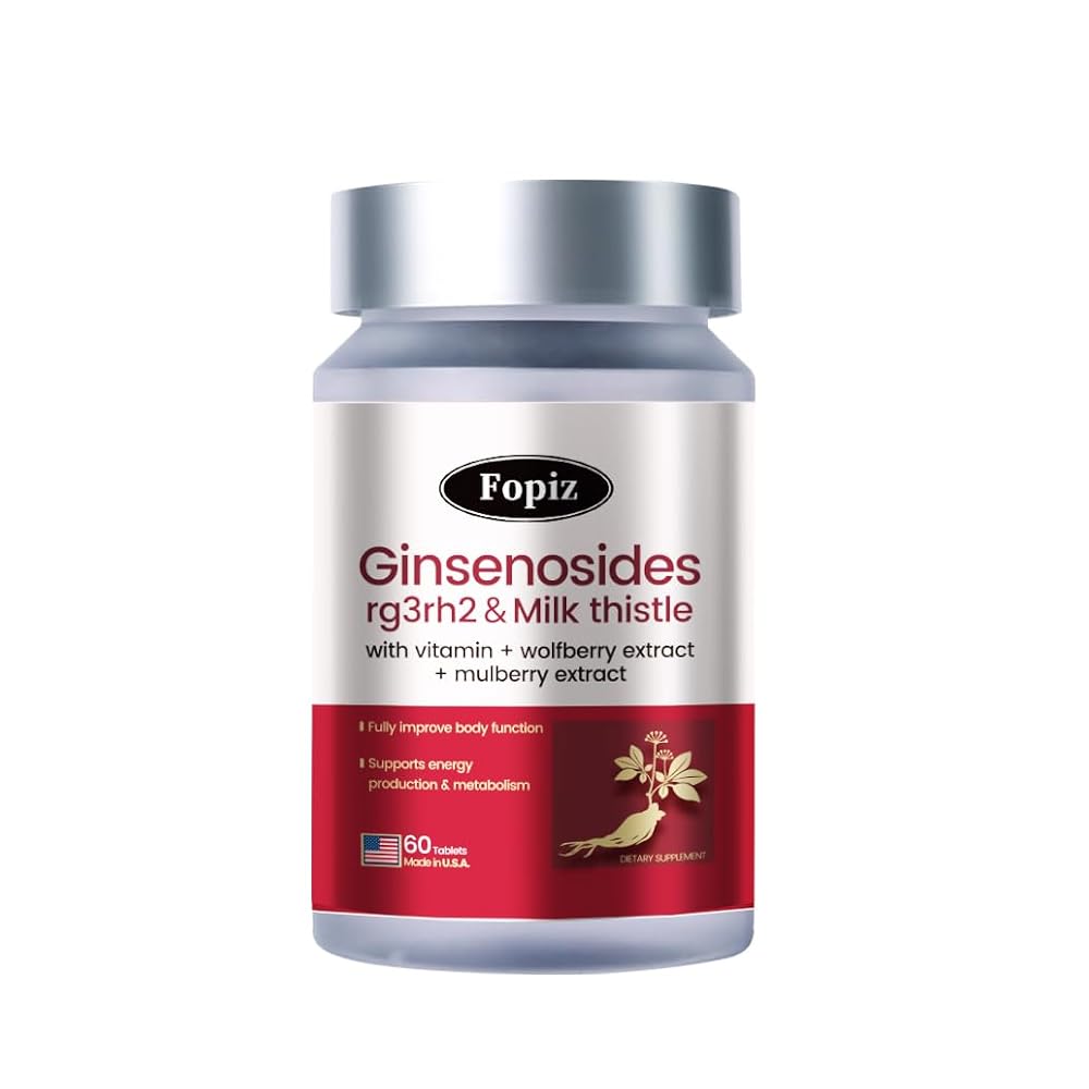 FOPIZ Ginsenosides Rg3rh2 & Milk Thistle Ginseng Extract - 60 Tablets