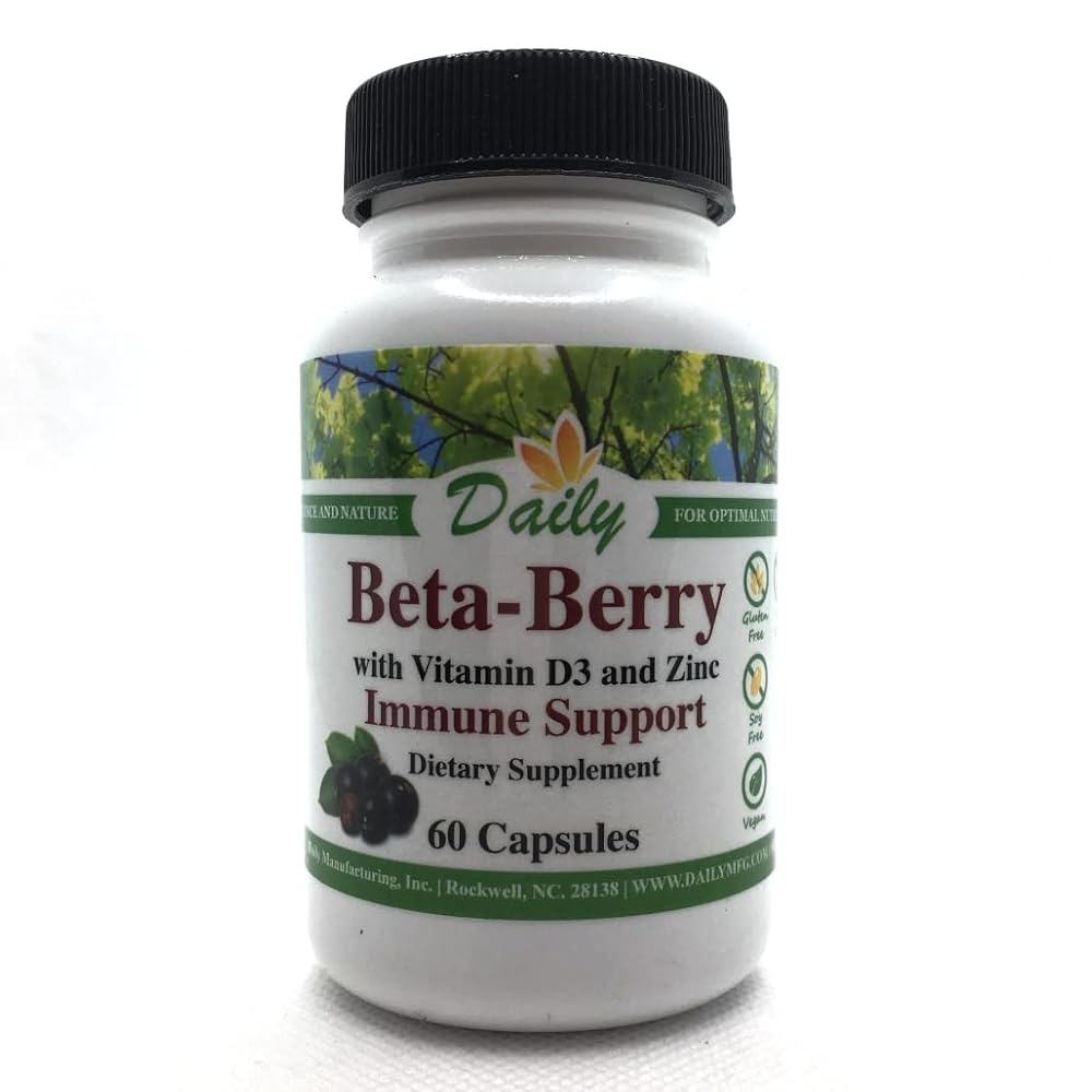 Daily Beta-Berry Beta Glucan Elderberry Vitamin C D3 Zinc - 90 Servings