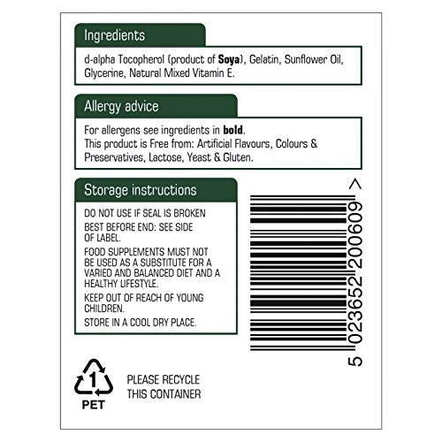 Natures Aid Vitamin E 200 IU Natural Form - 120 Softgels - image 3