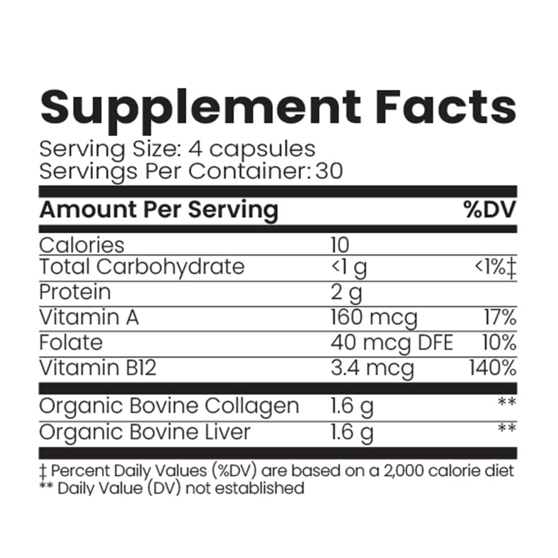 Organic Collagen Australia Pure Collagen & Liver - 120 Capsules - image 7
