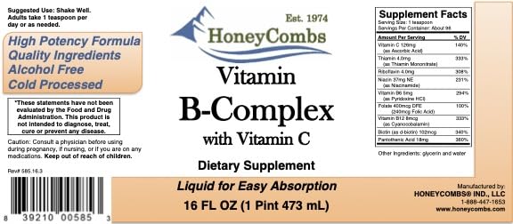 HoneyCombs Liquid Vitamin B Complex with B12 & Vitamin C - 16 fl oz - image 2