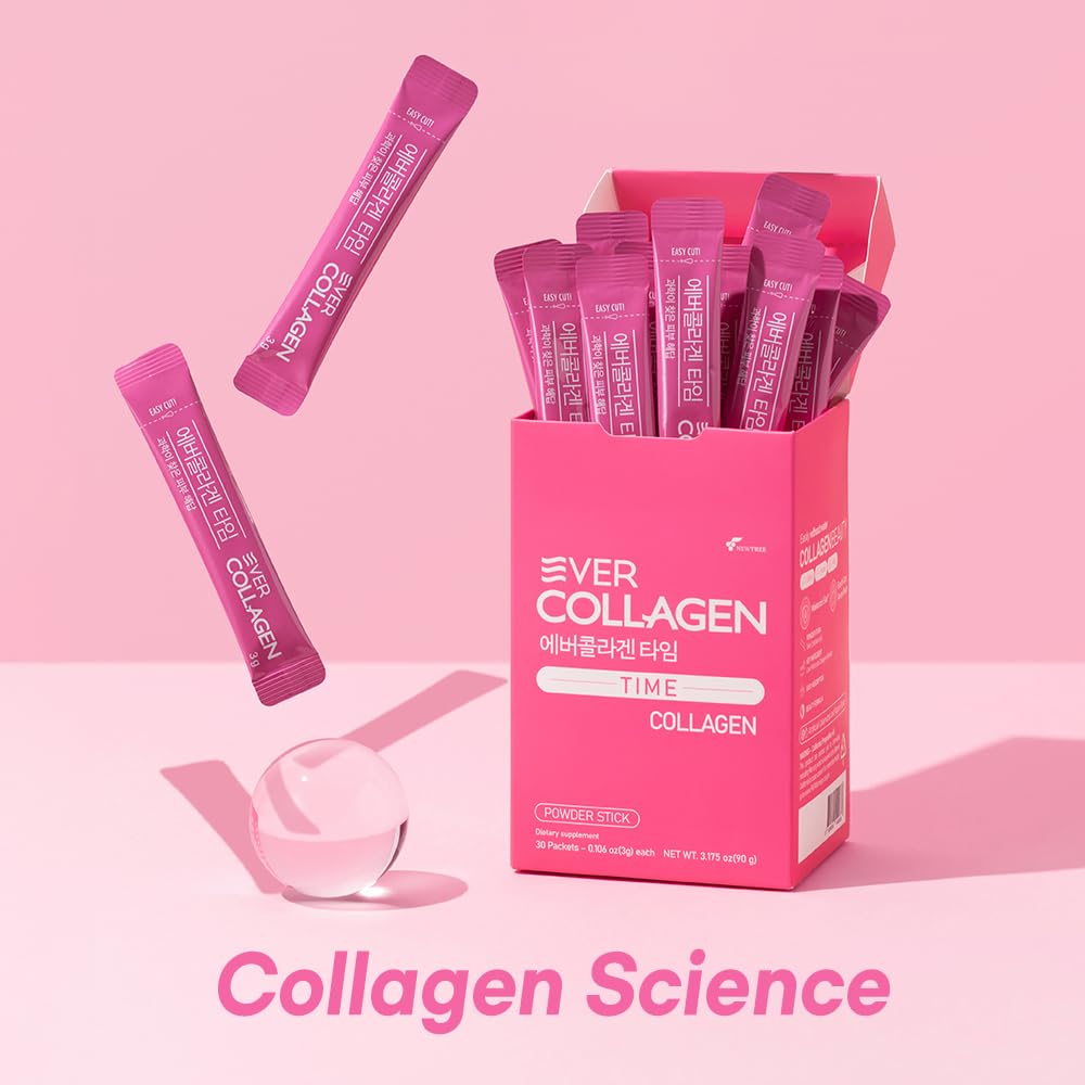 EVER COLLAGEN TIME Marine Collagen Peptides Powder Stick for Skin Hair Nails - image 3
