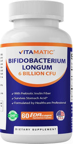 Vitamatic Bifidobacterium Longum 6 Billion CFU Probiotic - 60 Capsules