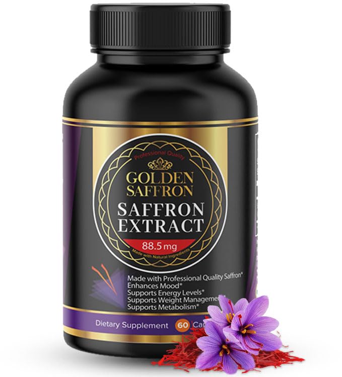 GOLDEN SAFFRON Saffron Extract Capsules Mood & Eye Support - 60 Capsules
