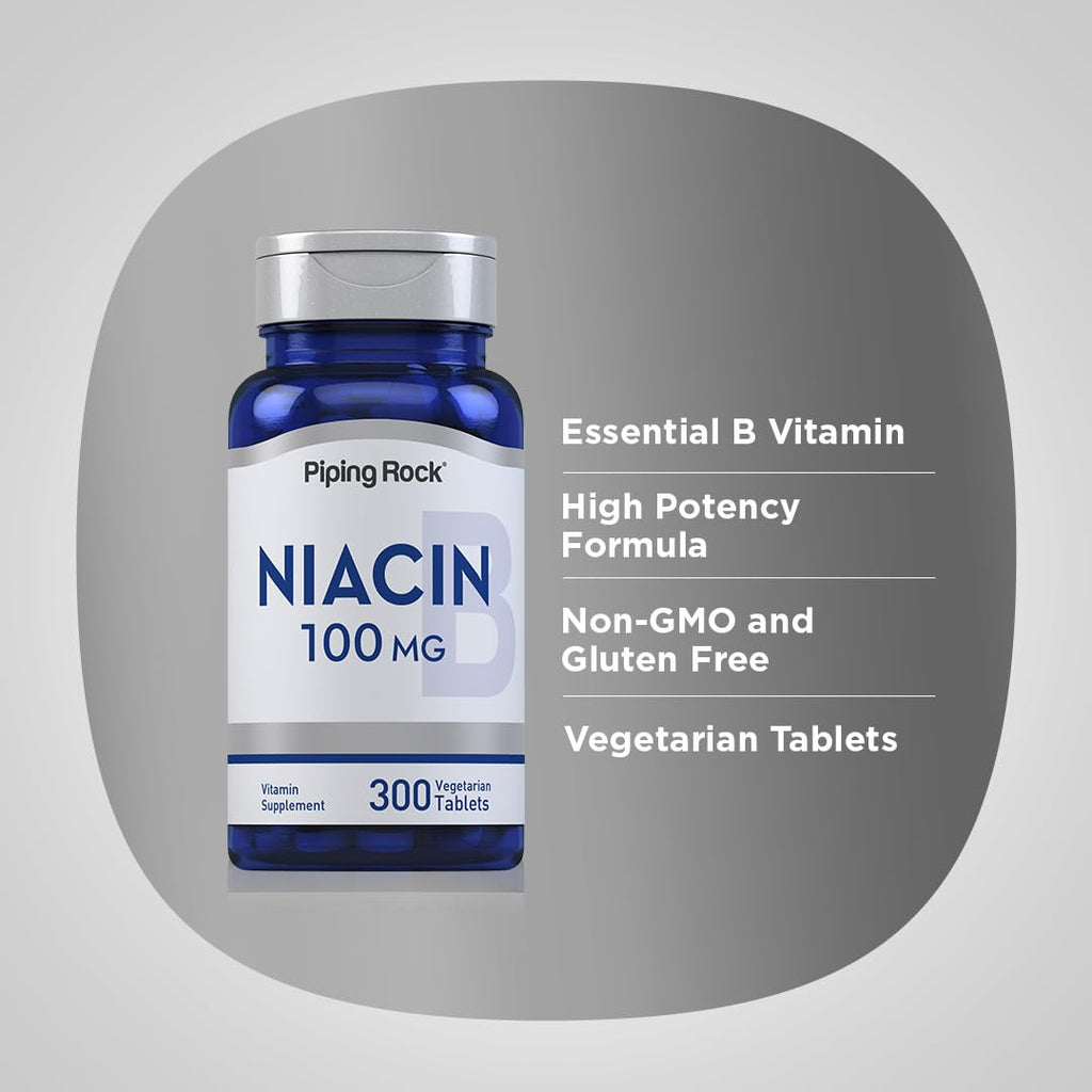 Piping Rock Niacin 100mg - 300 Tablets - image 4