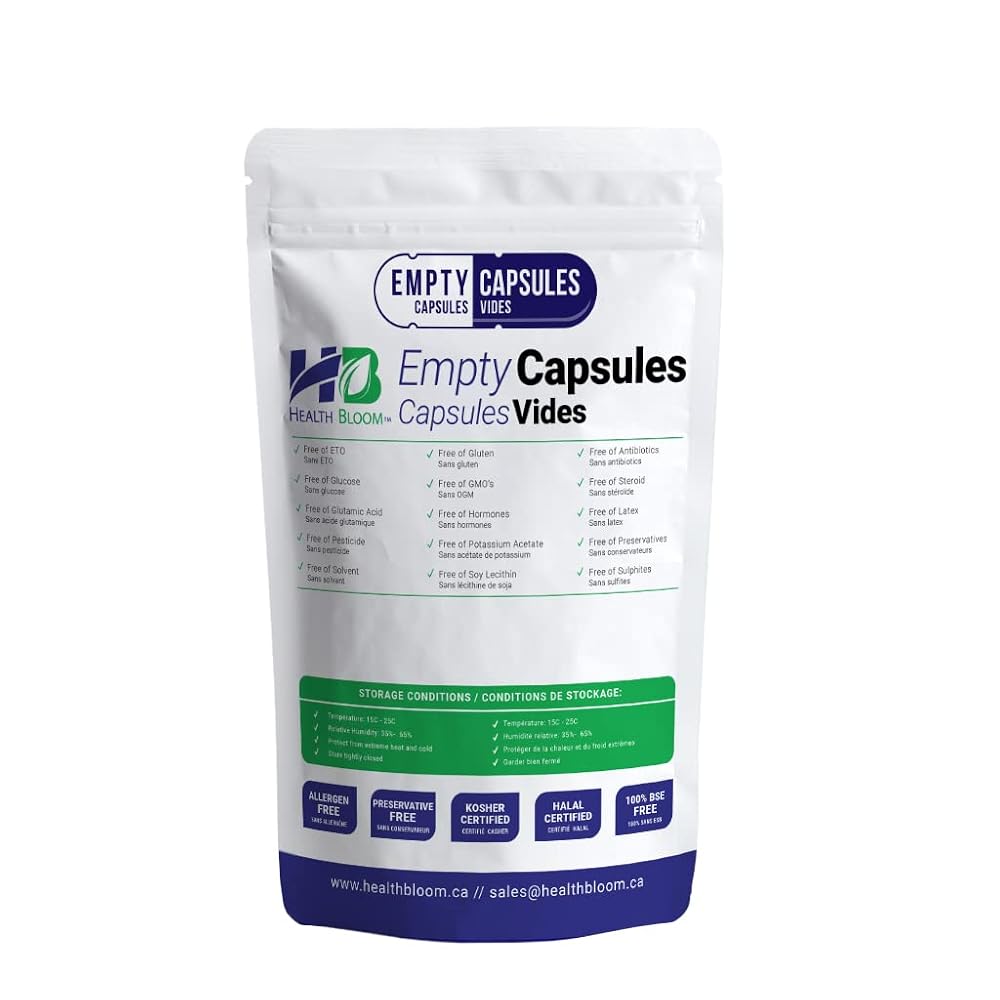 Health Bloom Inc. Empty HPMC Delayed Release Capsules Size 0 - 1000 Count - image 2