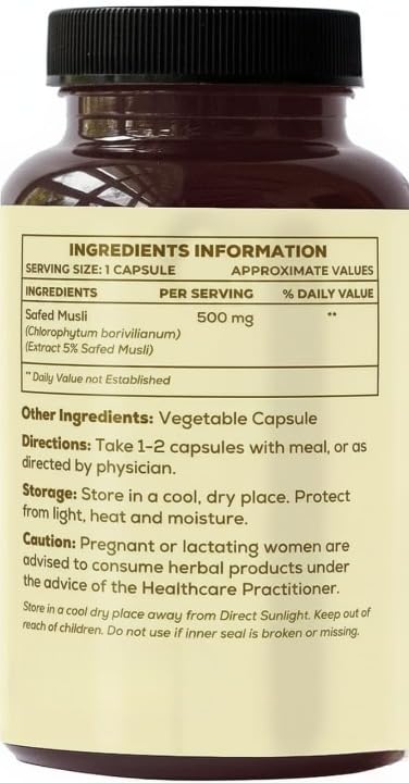 Generic Safed Musli 500 MG Veg Capsules - 60 Capsules - image 4