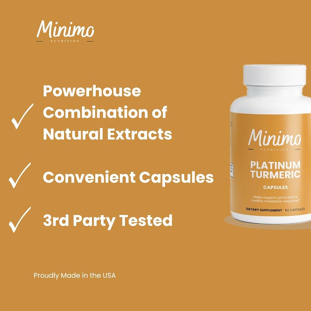 Minimo Nutrition Platinum Turmeric with Ginger - 60 Capsules - image 2